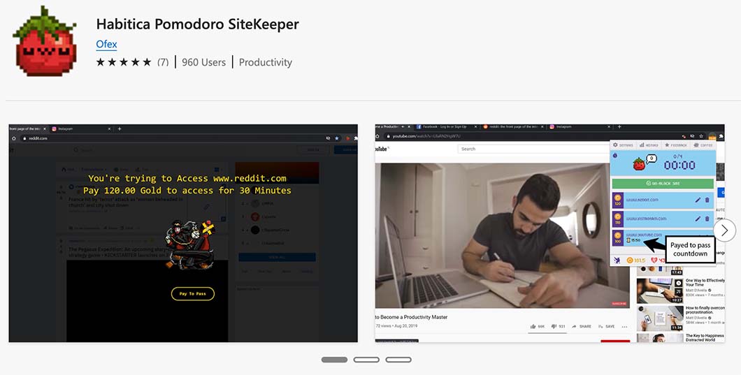 Habitica Pomodoro SiteKeeper